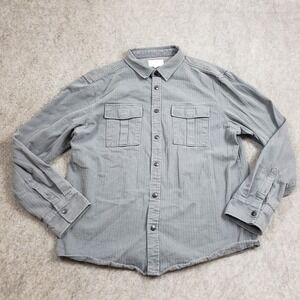 ZAK Flannel Shirt Mens Extra Large Gray Long Sleeve Outdoor Heavy Weight Adult